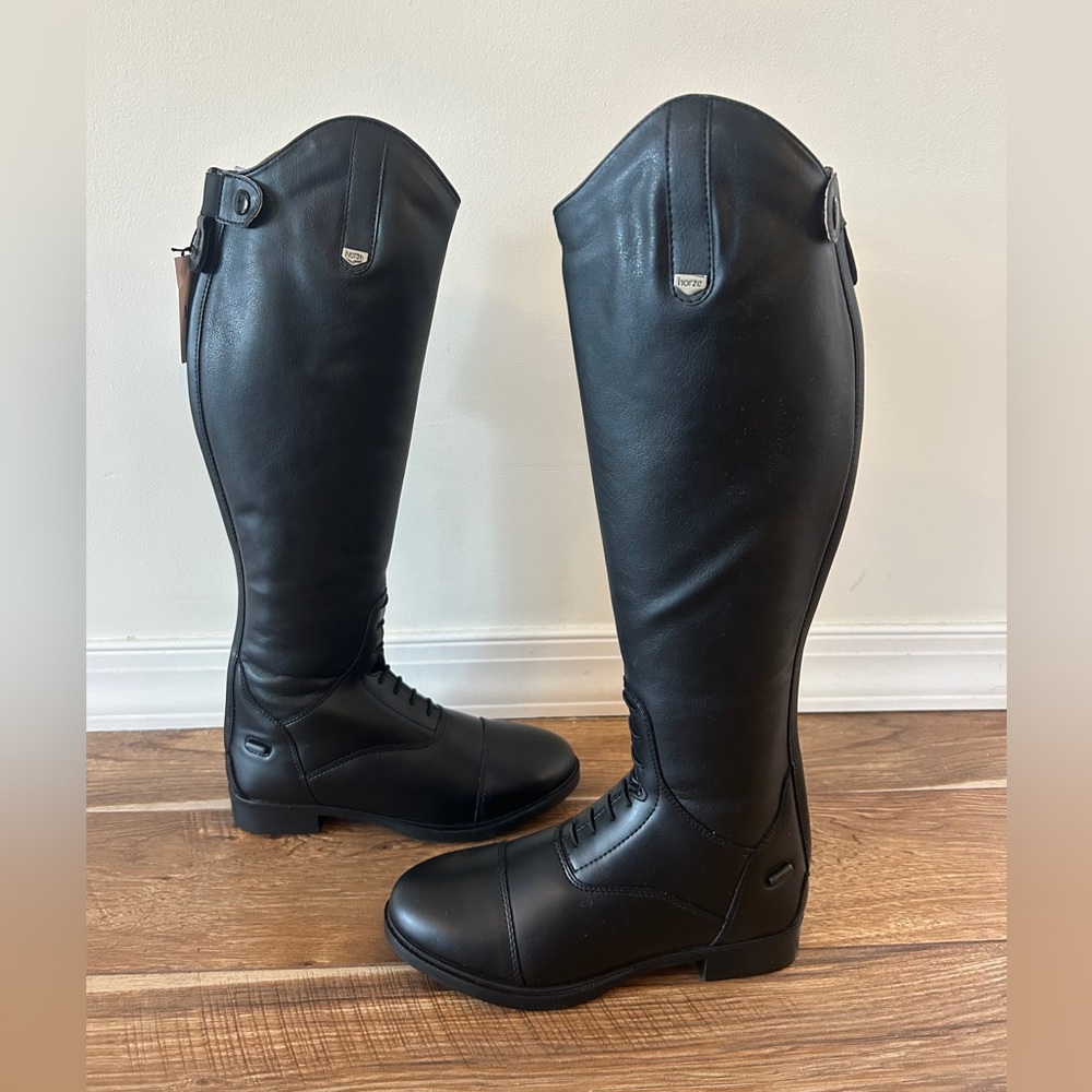 NEW Horze Rover Tall Field Boots in Women's Size 8.5 - Black - (39099-099-39)